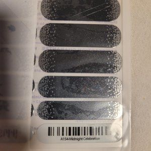 Jamberry Nail Wraps, NWT, Black, Silver, A154, Midnight Celebration, Manicure